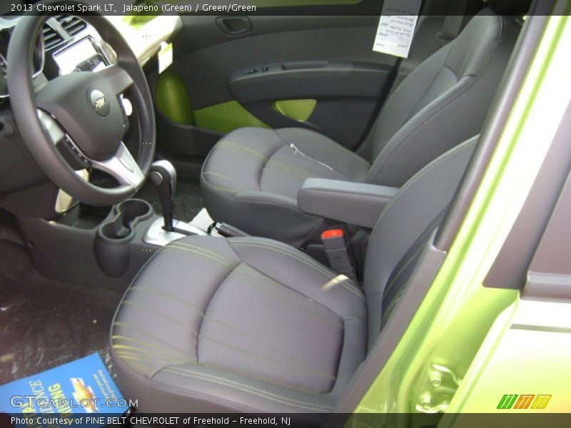 Jalapeno (Green) / Green/Green 2013 Chevrolet Spark LT