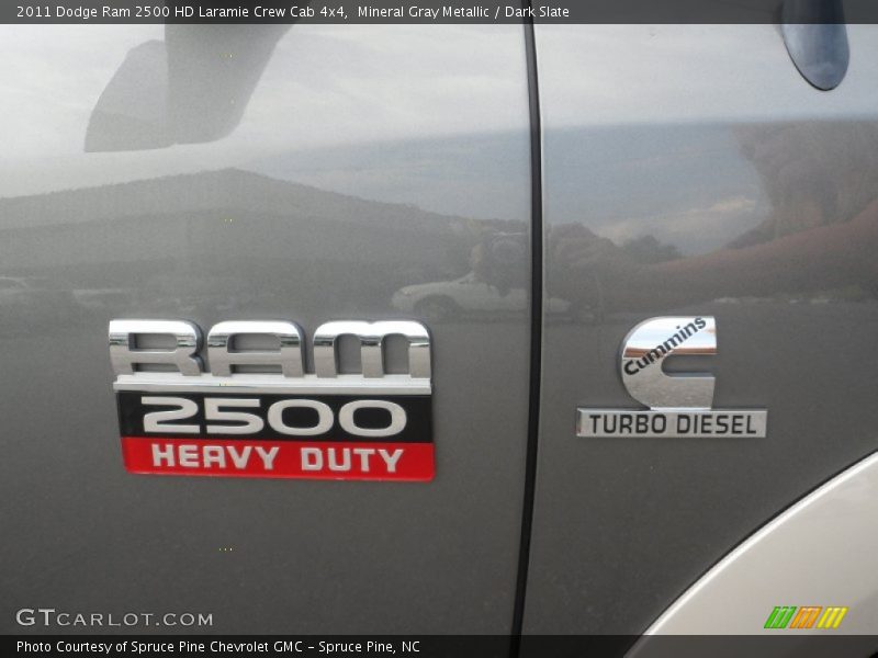 Mineral Gray Metallic / Dark Slate 2011 Dodge Ram 2500 HD Laramie Crew Cab 4x4