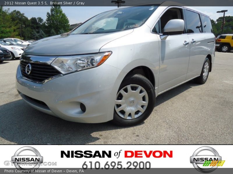 Brilliant Silver / Gray 2012 Nissan Quest 3.5 S