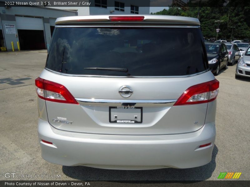 Brilliant Silver / Gray 2012 Nissan Quest 3.5 S