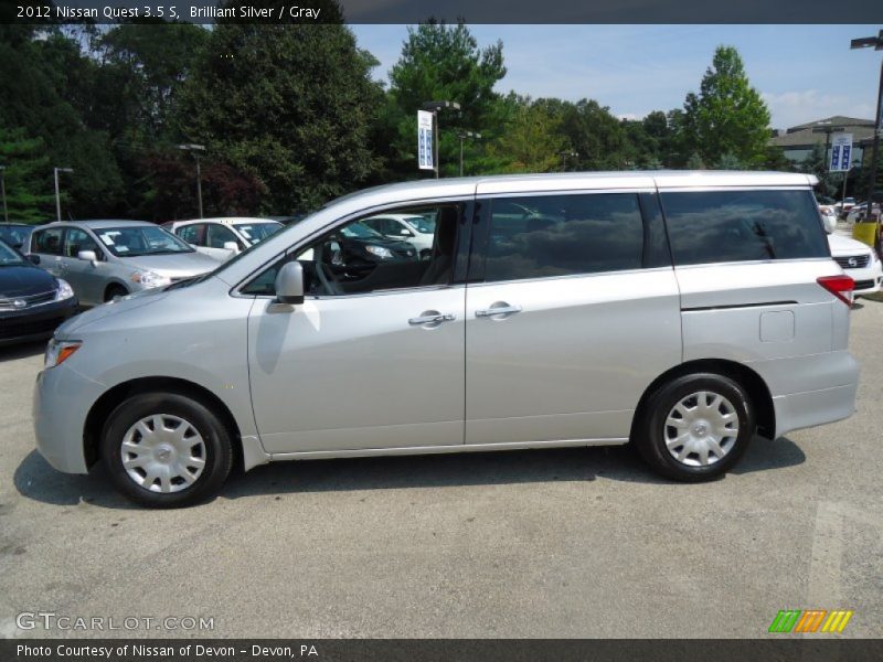 Brilliant Silver / Gray 2012 Nissan Quest 3.5 S