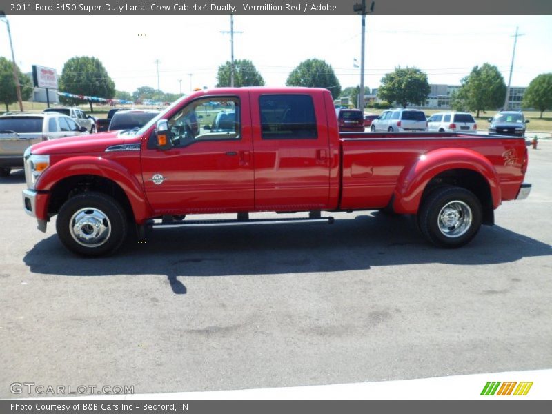 Vermillion Red / Adobe 2011 Ford F450 Super Duty Lariat Crew Cab 4x4 Dually