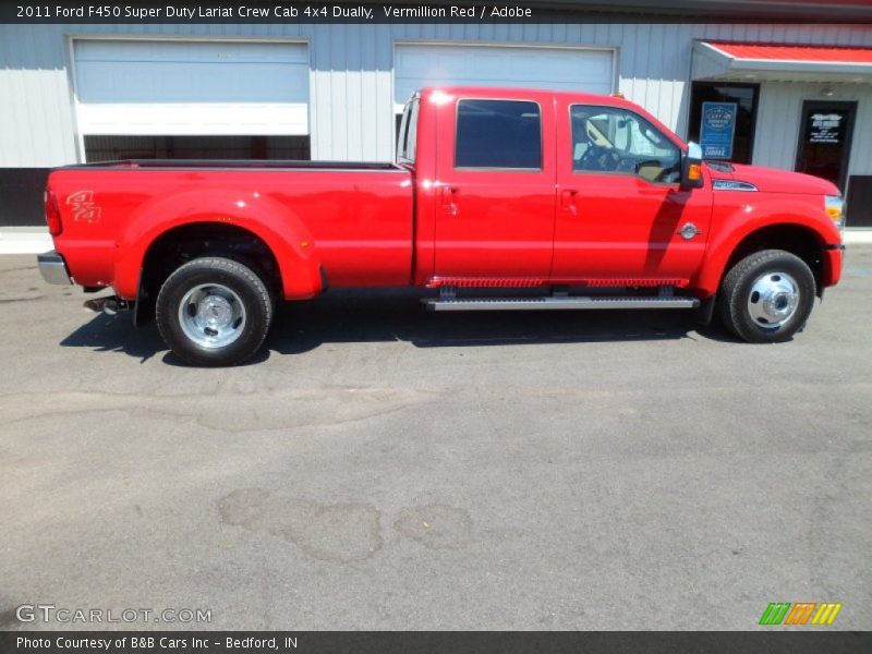 Vermillion Red / Adobe 2011 Ford F450 Super Duty Lariat Crew Cab 4x4 Dually
