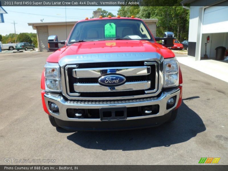 Vermillion Red / Adobe 2011 Ford F450 Super Duty Lariat Crew Cab 4x4 Dually