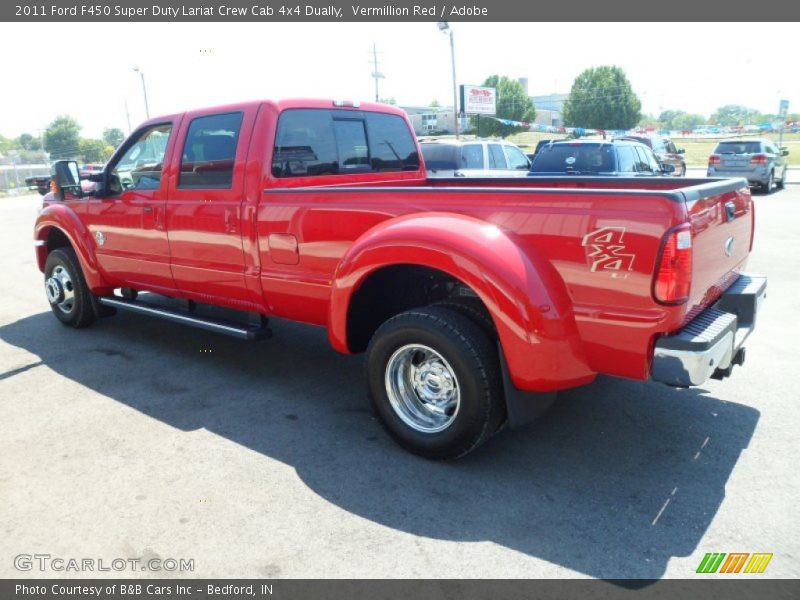 Vermillion Red / Adobe 2011 Ford F450 Super Duty Lariat Crew Cab 4x4 Dually