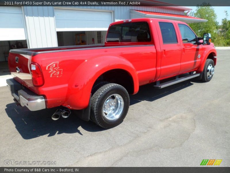 Vermillion Red / Adobe 2011 Ford F450 Super Duty Lariat Crew Cab 4x4 Dually