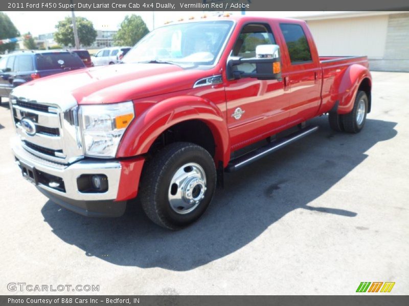 Vermillion Red / Adobe 2011 Ford F450 Super Duty Lariat Crew Cab 4x4 Dually