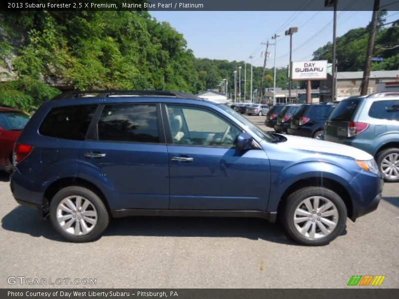 Marine Blue Pearl / Platinum 2013 Subaru Forester 2.5 X Premium