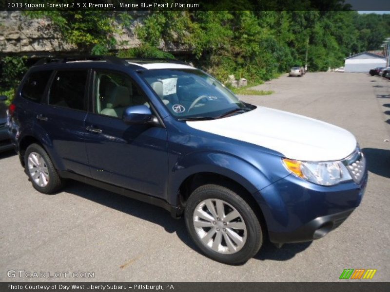 Marine Blue Pearl / Platinum 2013 Subaru Forester 2.5 X Premium