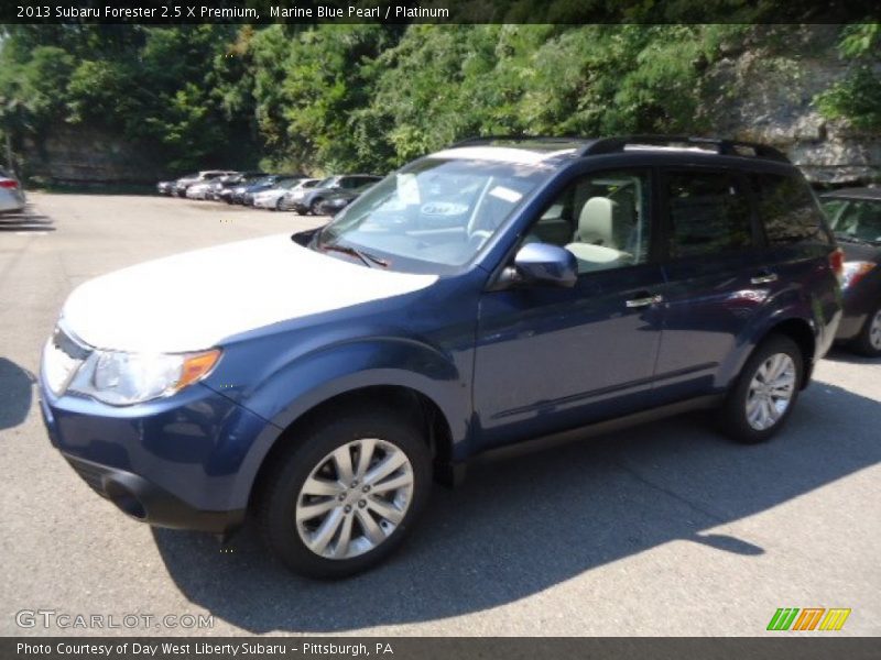 Marine Blue Pearl / Platinum 2013 Subaru Forester 2.5 X Premium
