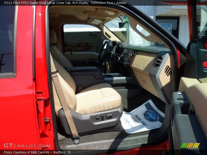 Vermillion Red / Adobe 2011 Ford F450 Super Duty Lariat Crew Cab 4x4 Dually