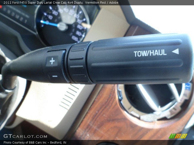 Vermillion Red / Adobe 2011 Ford F450 Super Duty Lariat Crew Cab 4x4 Dually