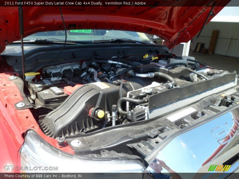 Vermillion Red / Adobe 2011 Ford F450 Super Duty Lariat Crew Cab 4x4 Dually