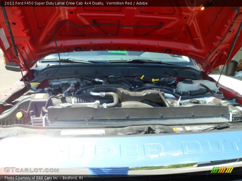 Vermillion Red / Adobe 2011 Ford F450 Super Duty Lariat Crew Cab 4x4 Dually