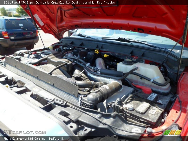 Vermillion Red / Adobe 2011 Ford F450 Super Duty Lariat Crew Cab 4x4 Dually