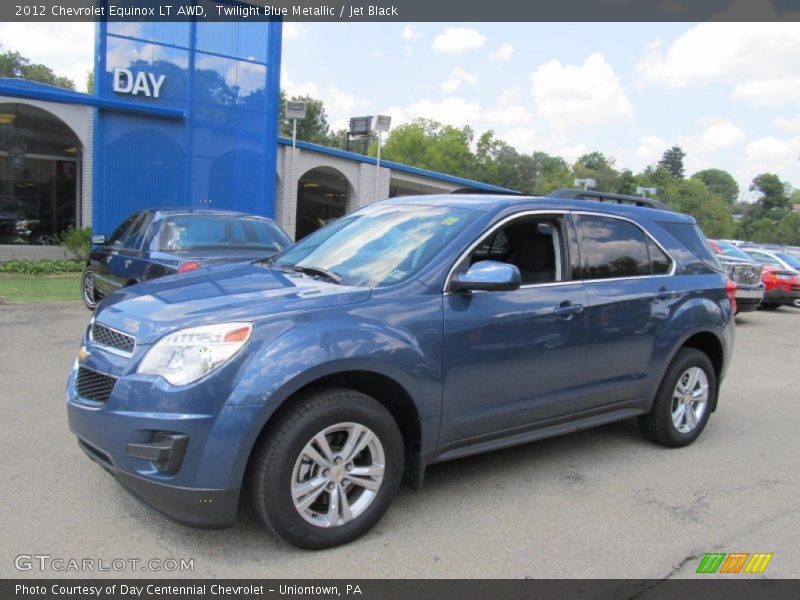 Twilight Blue Metallic / Jet Black 2012 Chevrolet Equinox LT AWD