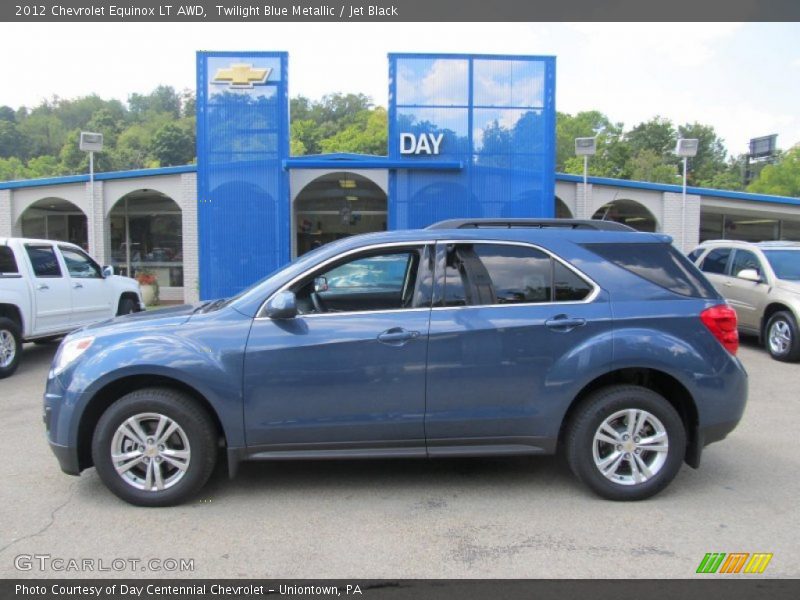 Twilight Blue Metallic / Jet Black 2012 Chevrolet Equinox LT AWD