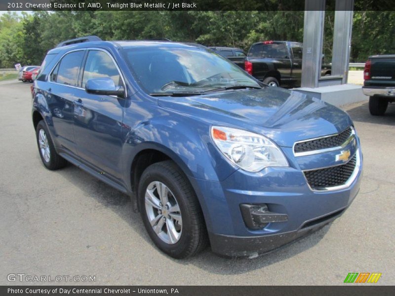 Twilight Blue Metallic / Jet Black 2012 Chevrolet Equinox LT AWD