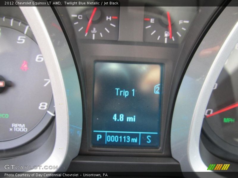 Twilight Blue Metallic / Jet Black 2012 Chevrolet Equinox LT AWD