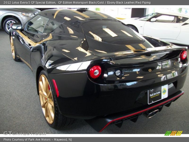 GP Edition Motorsport Black/Gold / Ebony Black Leather/Red Piping 2012 Lotus Evora S GP Special Edition