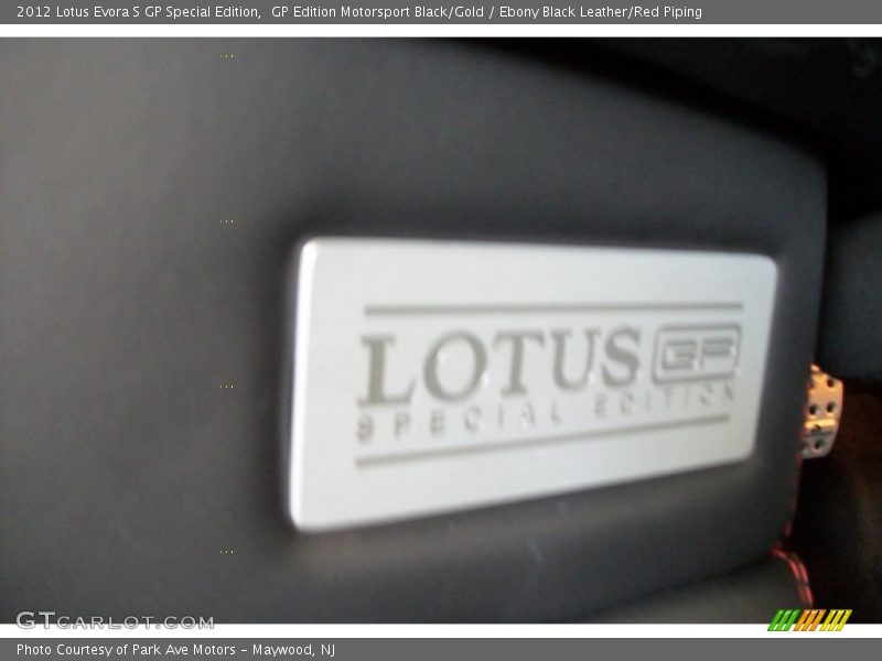 GP Edition Motorsport Black/Gold / Ebony Black Leather/Red Piping 2012 Lotus Evora S GP Special Edition