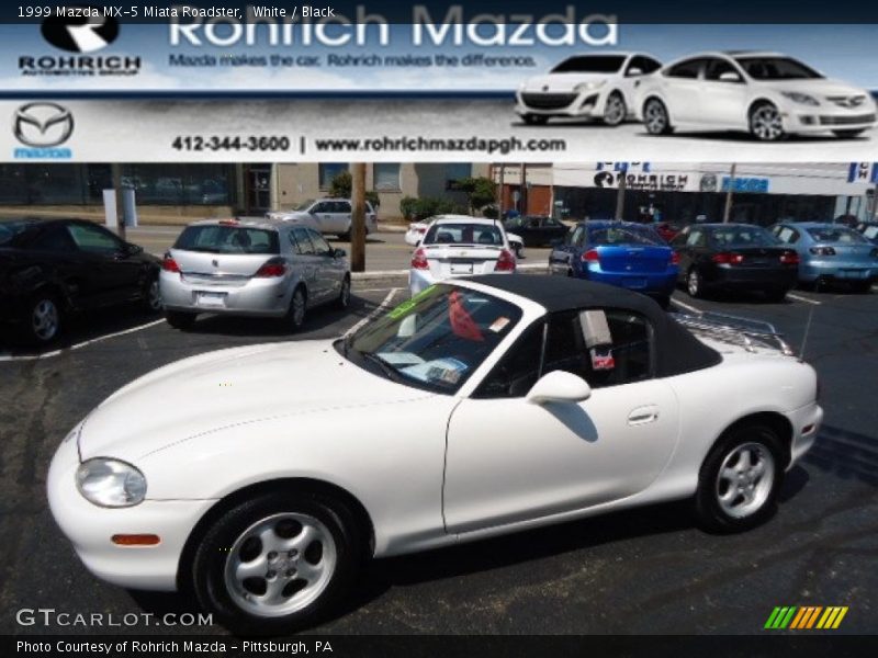 White / Black 1999 Mazda MX-5 Miata Roadster