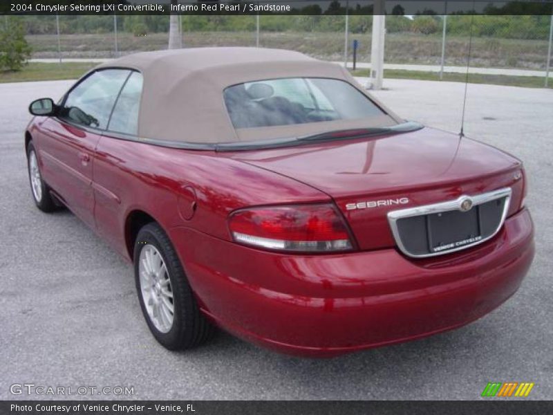 Inferno Red Pearl / Sandstone 2004 Chrysler Sebring LXi Convertible