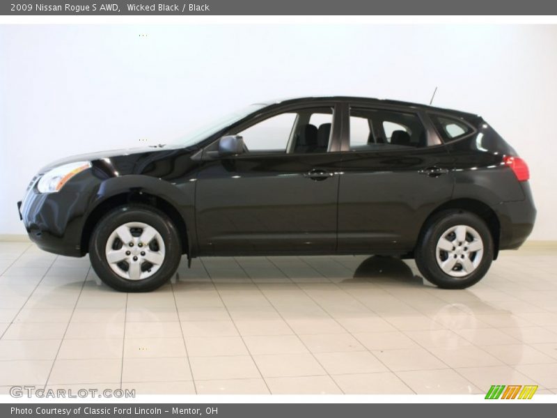 Wicked Black / Black 2009 Nissan Rogue S AWD
