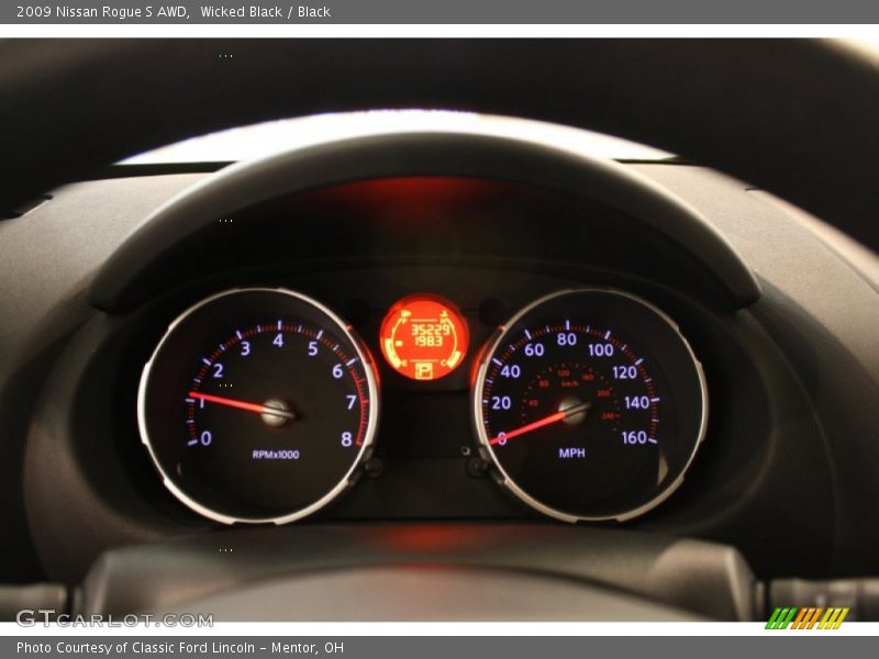 Wicked Black / Black 2009 Nissan Rogue S AWD