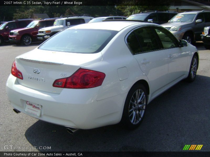 Ivory Pearl / Wheat Beige 2007 Infiniti G 35 Sedan