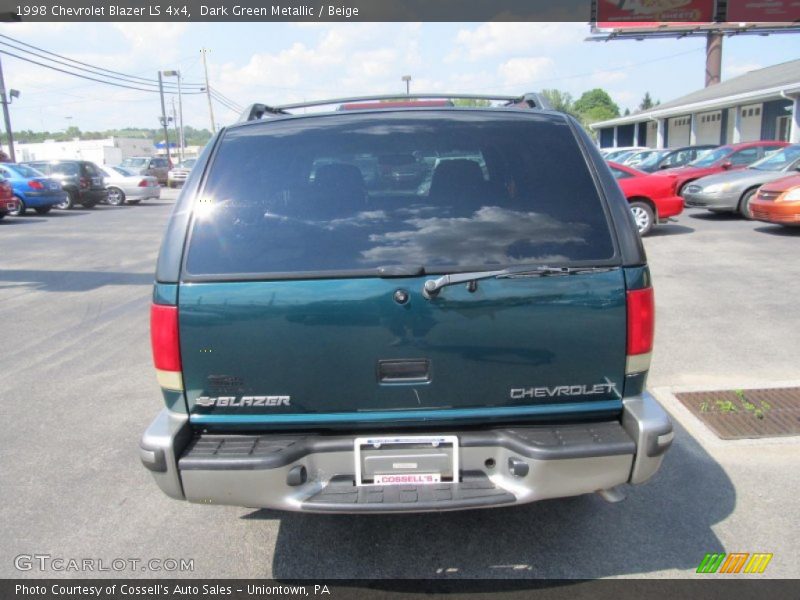 Dark Green Metallic / Beige 1998 Chevrolet Blazer LS 4x4