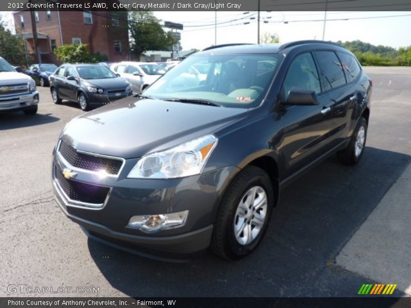 Cyber Gray Metallic / Dark Gray/Light Gray 2012 Chevrolet Traverse LS AWD
