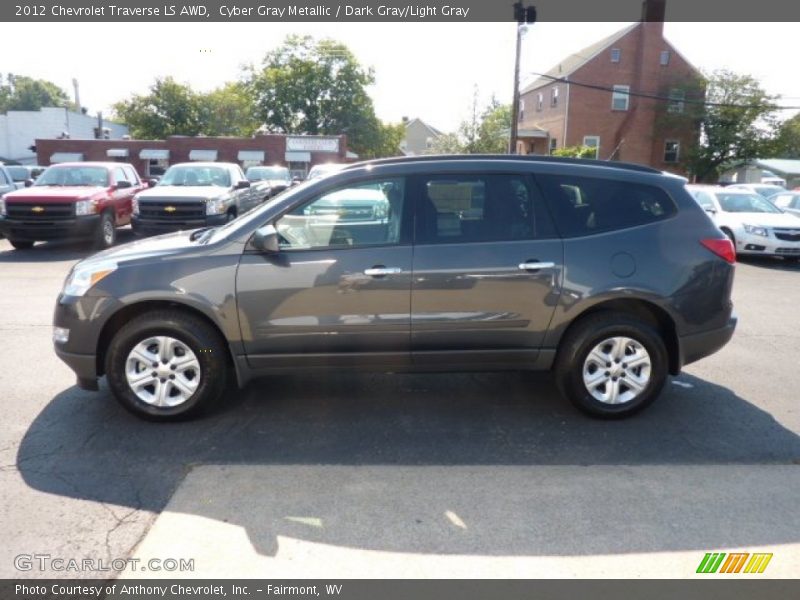 Cyber Gray Metallic / Dark Gray/Light Gray 2012 Chevrolet Traverse LS AWD