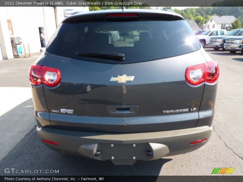 Cyber Gray Metallic / Dark Gray/Light Gray 2012 Chevrolet Traverse LS AWD