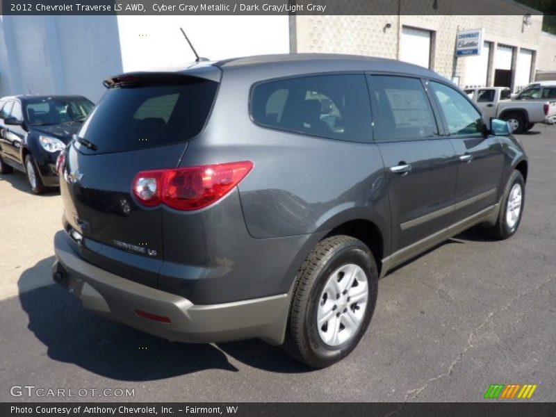 Cyber Gray Metallic / Dark Gray/Light Gray 2012 Chevrolet Traverse LS AWD
