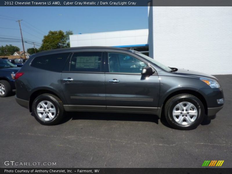 Cyber Gray Metallic / Dark Gray/Light Gray 2012 Chevrolet Traverse LS AWD