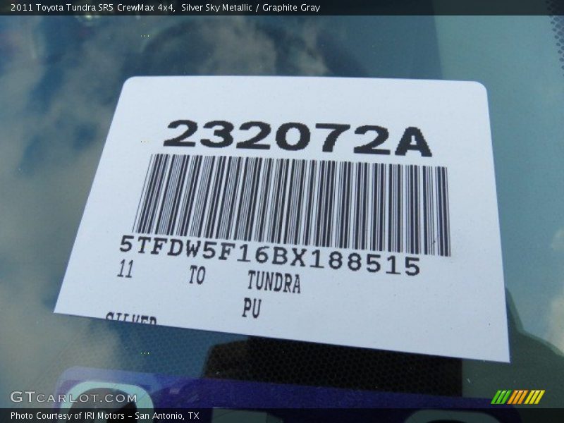 Silver Sky Metallic / Graphite Gray 2011 Toyota Tundra SR5 CrewMax 4x4
