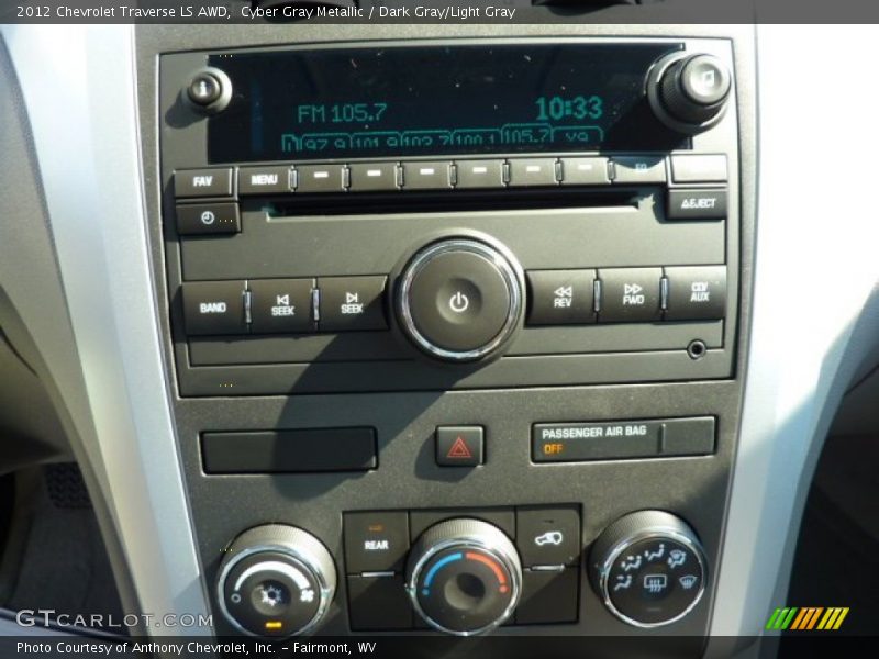 Cyber Gray Metallic / Dark Gray/Light Gray 2012 Chevrolet Traverse LS AWD