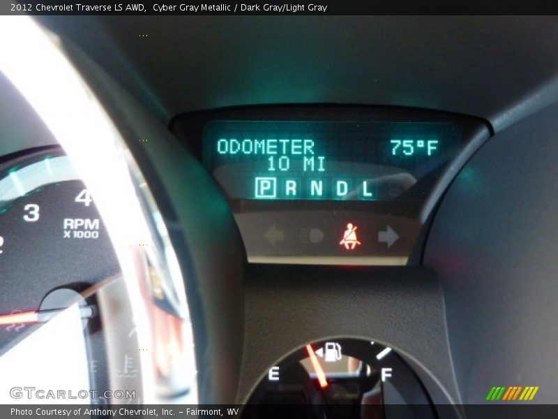 Cyber Gray Metallic / Dark Gray/Light Gray 2012 Chevrolet Traverse LS AWD