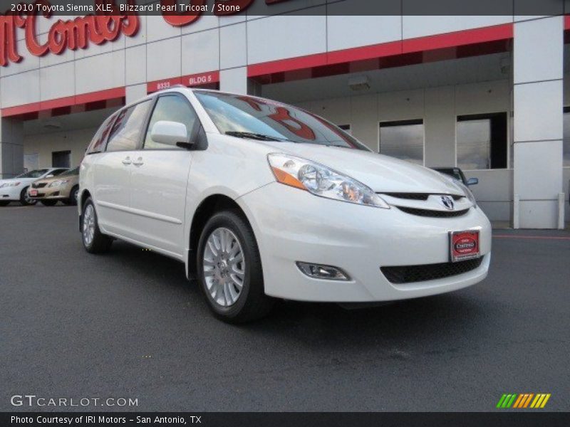 Blizzard Pearl Tricoat / Stone 2010 Toyota Sienna XLE
