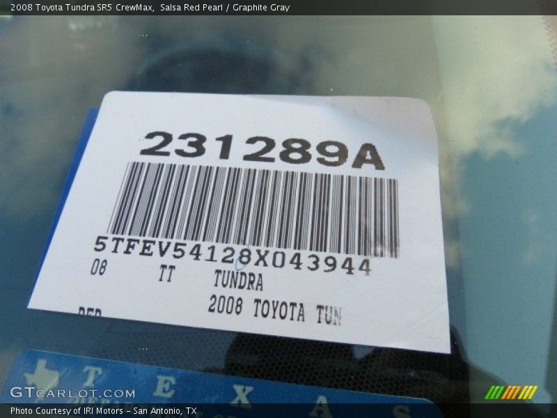 Salsa Red Pearl / Graphite Gray 2008 Toyota Tundra SR5 CrewMax