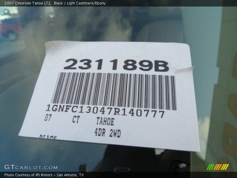 Black / Light Cashmere/Ebony 2007 Chevrolet Tahoe LTZ