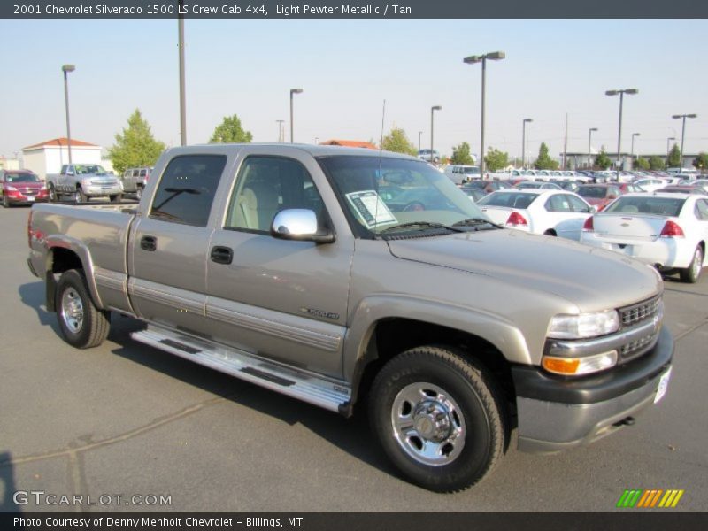 Light Pewter Metallic / Tan 2001 Chevrolet Silverado 1500 LS Crew Cab 4x4