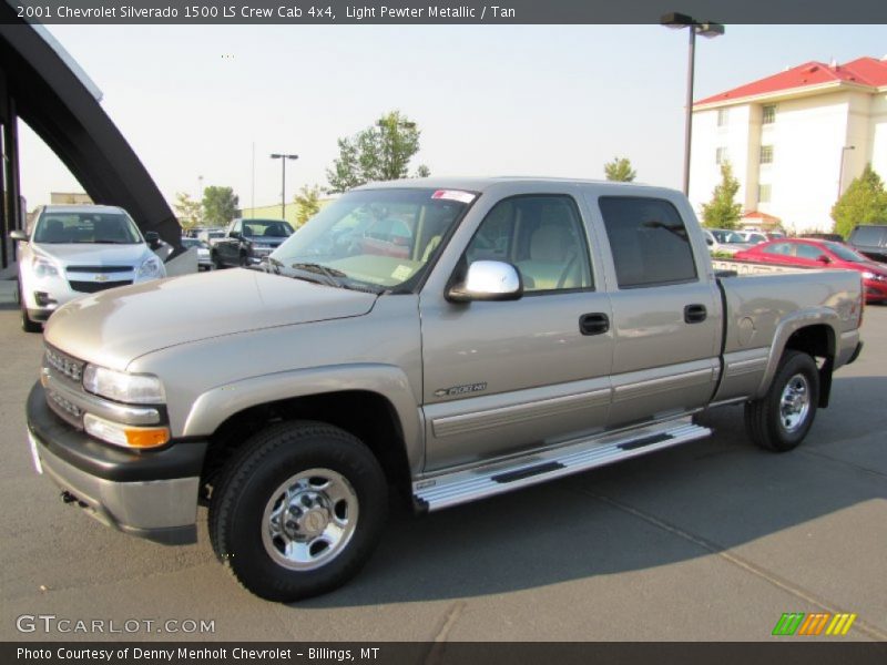 Light Pewter Metallic / Tan 2001 Chevrolet Silverado 1500 LS Crew Cab 4x4