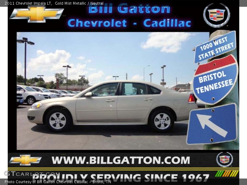 Gold Mist Metallic / Neutral 2011 Chevrolet Impala LT