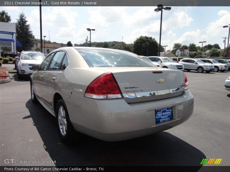 Gold Mist Metallic / Neutral 2011 Chevrolet Impala LT