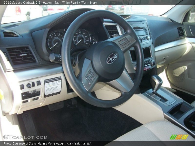 Satin White Pearl / Warm Ivory 2010 Subaru Outback 2.5i Wagon