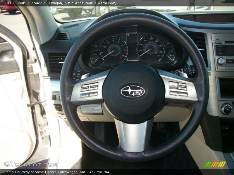Satin White Pearl / Warm Ivory 2010 Subaru Outback 2.5i Wagon