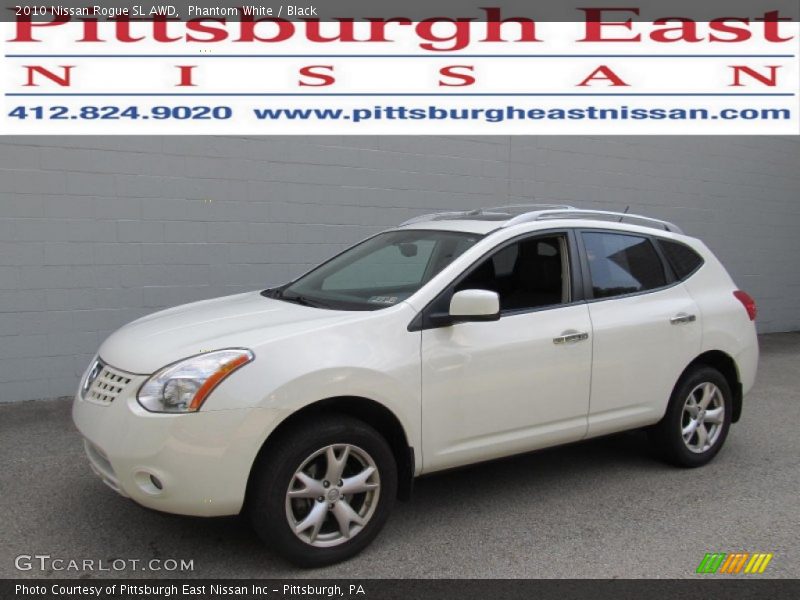 Phantom White / Black 2010 Nissan Rogue SL AWD