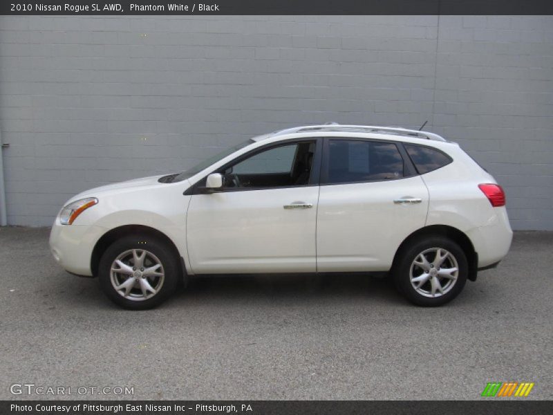 Phantom White / Black 2010 Nissan Rogue SL AWD